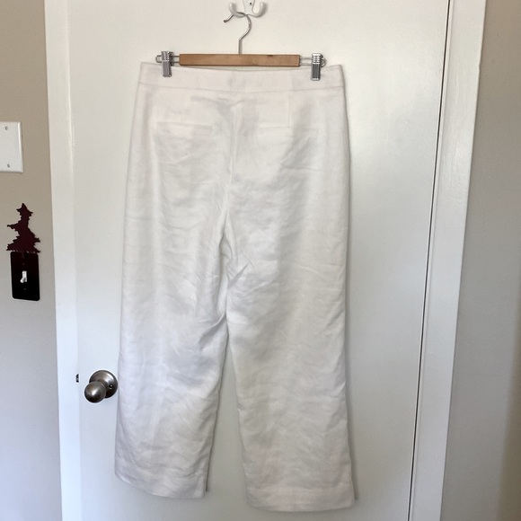 NWT J. Crew linen wideleg high rise crop sailor pant white size 10 - Picture 3 of 12